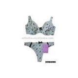 Ladies Bra Set: Bra and Thong Made of Nylon/spandex thumbnail-1