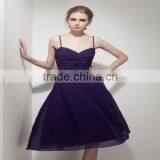 2017 Factory Direct Real Photo A-line Bridesmaid Dresses Straps Knee-length Chiffon Evening Dress Short Party Dress AS260 thumbnail-1