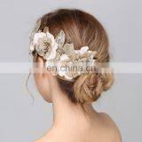 Wedding Party Leaves Headband With Rhinestone Gold Flower Head Piece Bride Vintage Hair Jewelry Accessories thumbnail-4