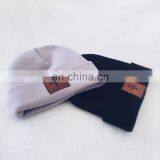 Custom Wholesale Winter Beanie Cap With Woven Tags