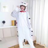 Chi's Sweet Cat Cartoon Flannel Conjoined Polyester Couple Pajamas thumbnail-2