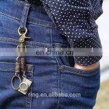 Brass Color Metal Camera Pendant Handmade Leather Keychain thumbnail-3