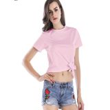 Pure Color Lycra fashionable Women Short T-shirt