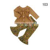 Suede Shirt And Bell Bottoms Kids Boutique Clothing Baby Girls' Clothing Sets thumbnail-4