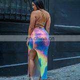 LAITE D2078 New Arrivals Best Sellers Women Tie Dye Casual Dresses Ladies Backless Sexy Dresses Women Summer Tie Dye Dresses thumbnail-6