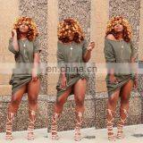 LAITE D2064 Women Short Sleeve Casual Dresses Solid Color Women Autumn Plus Size Dresses thumbnail-3