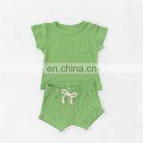 Short Sleeve Baby Sports Pajamas Suits Solid Color Short Pajamas Suits thumbnail-3