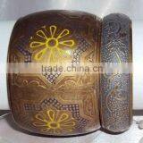 Floral Design Brass Bangle Set of 2 Pieces, Metal Women Bangle 10274 thumbnail-1