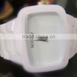 Pure milk white mans silicone watch