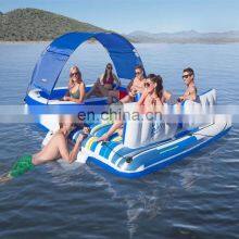 6 Person Inflatable Tropical Breeze Island Float Boat Swimming Pool Floats Bed With Sun Canopy Water Toys Pool Fun Raft thumbnail-2