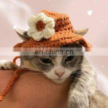 Hot Sale Crochet Pet Hat, Crochet Bucket Hats for Cat, Knitted Sun Hat Hats for Dog and Cat Vietnam Supplier Cheap Wholesale thumbnail-4