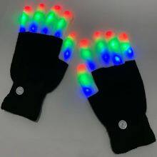 The Noodley Pink Light Up LED Gloves for Kids, Girls and Boys Glowing Flashing Orange, Pink, and Blue Easter Toy thumbnail-2