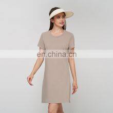 Factory Price Nude Short Sleeve One Piece Sports Tennis Golf Yoga Dress Workout Casual Exercise Fitness Gym Clothes For Women thumbnail-3