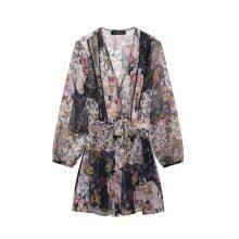 2025 New Spring/summer Mini Dress With Belt and Floral Print thumbnail-2