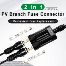 Wholesales NSPV Solar PV Plug 1500V DC Cable Plug 2 in 1 Wire Branch Fuse Connector
