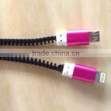 2016 Hot New Best Selling 2 in 1 Zipper Usb Cable Aluminum Charging Cable Usb Exoress China thumbnail-3