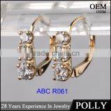 Simple Jewellery Design Lever Back 14k Gold and cz Earrings thumbnail-1