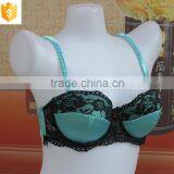 Blue Satin Mature Bra,sexy Lace Full Cup Lady Bra thumbnail-2
