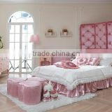 FoShan hot sale Wooden princess bed with pink colour