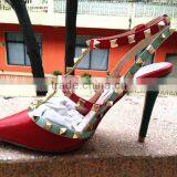 Head Designer Fmous Brand Lady Shoes Fashion Rock With Studes Sandal,High Slingback Shoe,Model T-Strap Heels Pump Shoe Women thumbnail-4