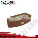 PU Leather Six Slot Watch Packaging,2016 New Design Watch Case,brown Color Leather Watch Box
