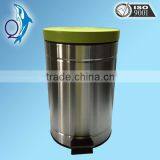 Round Stainless Steel Foot Pedal Garbage Trash Waste Bin for Kitchen Bathroom thumbnail-3