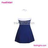 New Arrival Girl Halter Push Up Blue Beach Bikini thumbnail-4