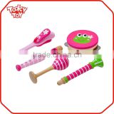 For Kids Play Toy Red And Blue Wooden Musical Instrument Set