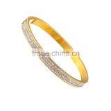Fashion Vacuum Gold Stainless Steel Diamond Bangle thumbnail-2