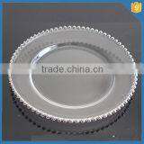 LXHY-P021 Wedding Gold Silver Glass Beaded Charger Plates thumbnail-2