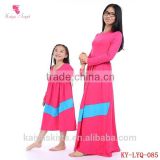 2016 Kids Boutique Clothes Cotton Long Designer One Piece Mommy and me Maxi Dress thumbnail-3