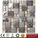IMARK resin mix gold foil crystal mosaic tiles for kitchen/bath/wall decoration IXGR8-004 from Foshan Imark Mosaic Tiles