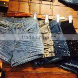 OEM $ ODM summer jeans wholesale price and cool ladies jeans top design