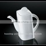 H4060 square white porcelain double ceramic coffee pot