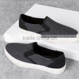 Grey Felt Slip on Platform Shoes Women Sneakers Cheap Casual Canvas Shoe Woman 2016 thumbnail-2
