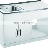Free Standing Commercial Stainless Steel Laundry Tub Cabinet With Drainboard GR-300A