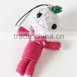 cute voodoo doll in pink clothes mobile chain have CE identification in new design