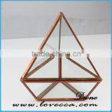 Wholesale Indoor Plant Rose Gold Geometrical Glass Terrarium With Metal Frame thumbnail-5