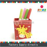 New Colorful Promotional Giraffe Wood Table Pen Stand