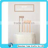 Glitter Gold Cake Topper , Acrylic Topper Cupcake, Monogram Cake Topper for Sale thumbnail-4