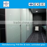 shower and toilet partition panels with tempered laminated glass