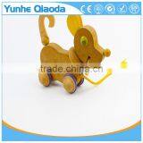 Colorful Pull Along Dog Wooden Toy as You Pull They Make a Fun Baby thumbnail-3