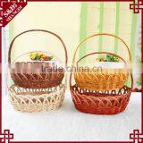 S&D Eco-friendly 100% Hand Made Poly Rattan Wicker Gift Basket With Handle thumbnail-2