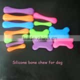 Popular dog toys silicone rubber bone for pet chew toys