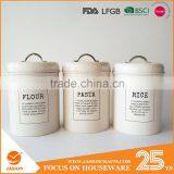 1.5L Retro Metal Tea Coffee Sugar Can Bin Pea Bean Lentil Set of 3 Storage Canister thumbnail-2