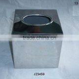 Steel Tissue Box With Mirror Polish and Oval Opening thumbnail-1