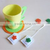 2017 felt kids play food place mat elephant cup teabag made in China