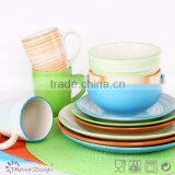Blue Round Tableware Cereal Bowl Blue Color High Quality Microwave Safe Bowl thumbnail-4