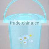 Round Semitransparent Plastic Bucket/waterpot With Carry Hand and Lid thumbnail-1