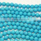 Wholesale 6mm Blue Round Loose Natural Turquoise Bead thumbnail-1